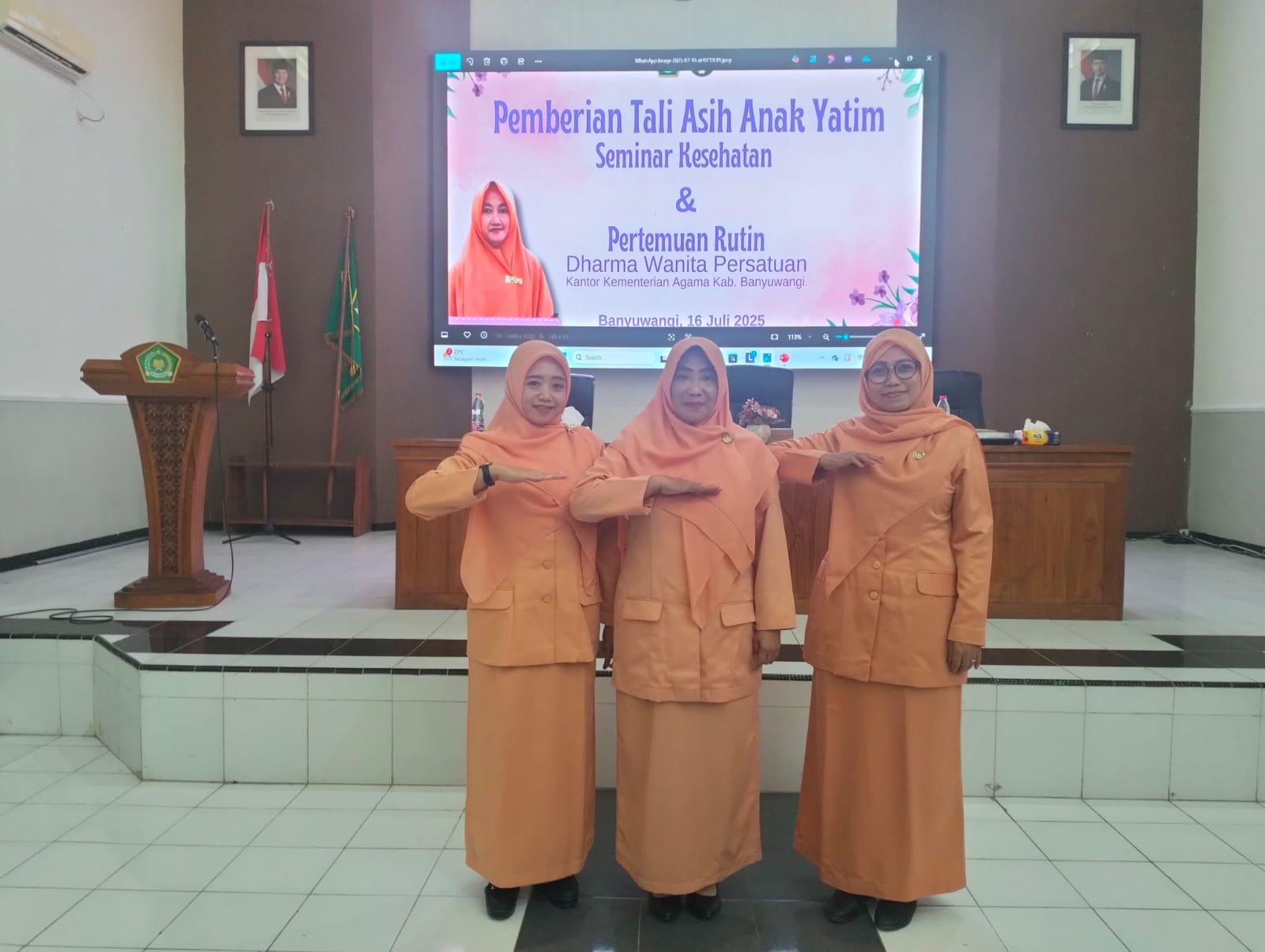 DWP UP MTsN 4 Banyuwangi Ikuti Pertemuan Rutin dan Seminar Kesehatan di Kemenag Banyuwangi