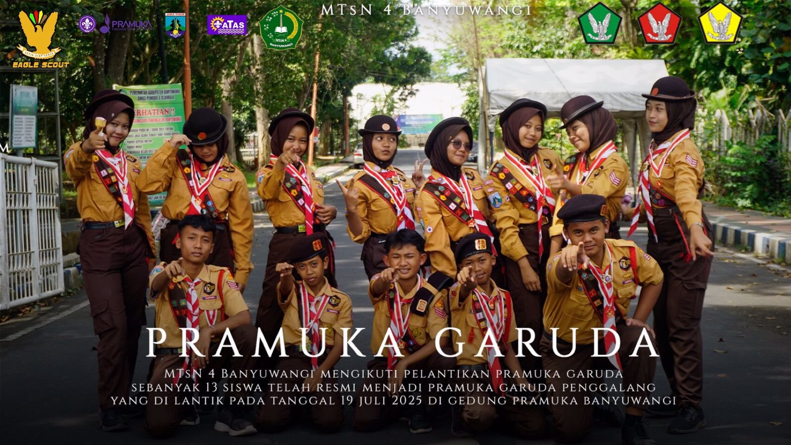 13 Dewan Galang MTsN 4 Banyuwangi Dilantik Menjadi Pramuka Garuda